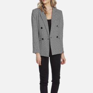 Vince Camuto Houndstooth 3/4 Sleeve Black & White Blazer